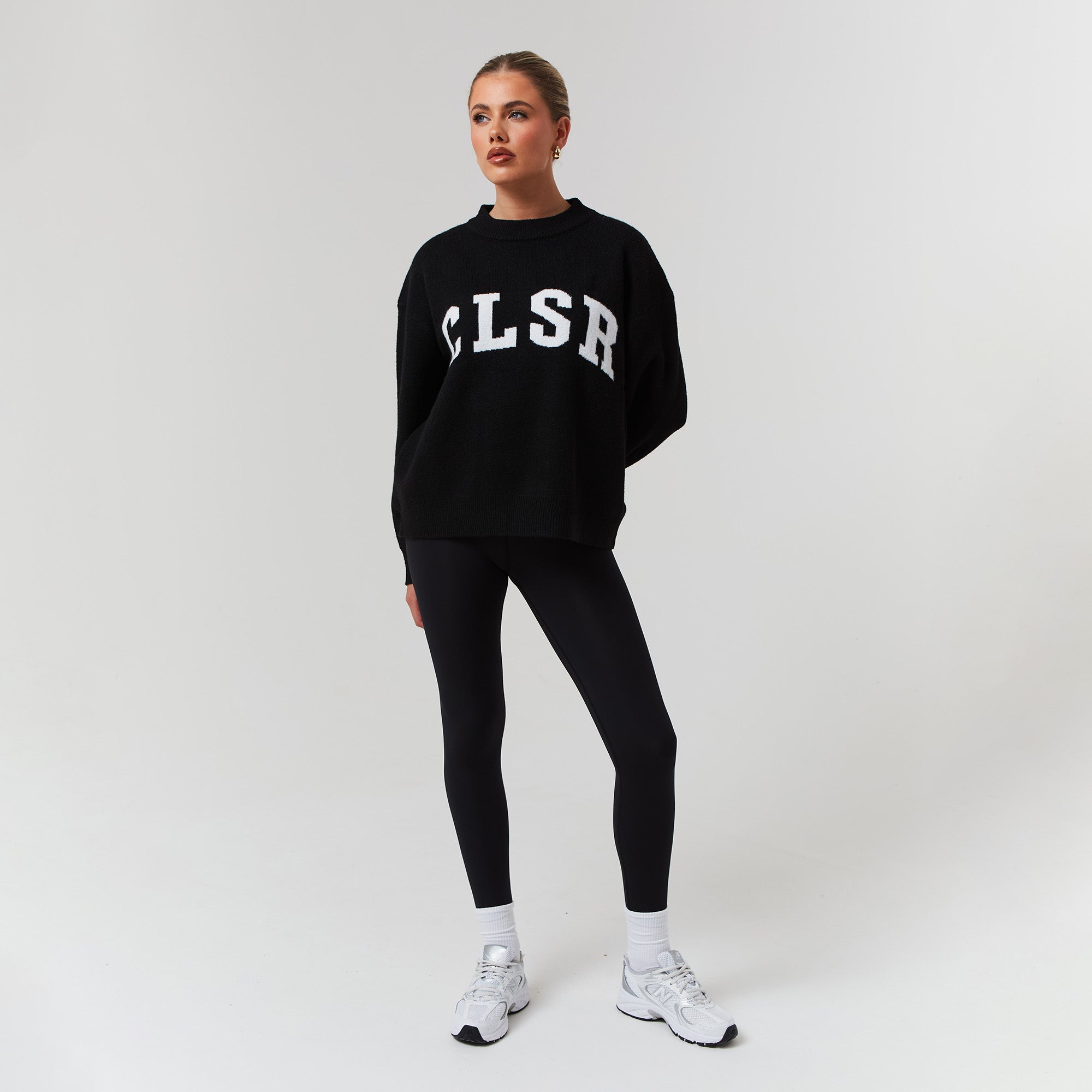 Afslappet strik -crewneck