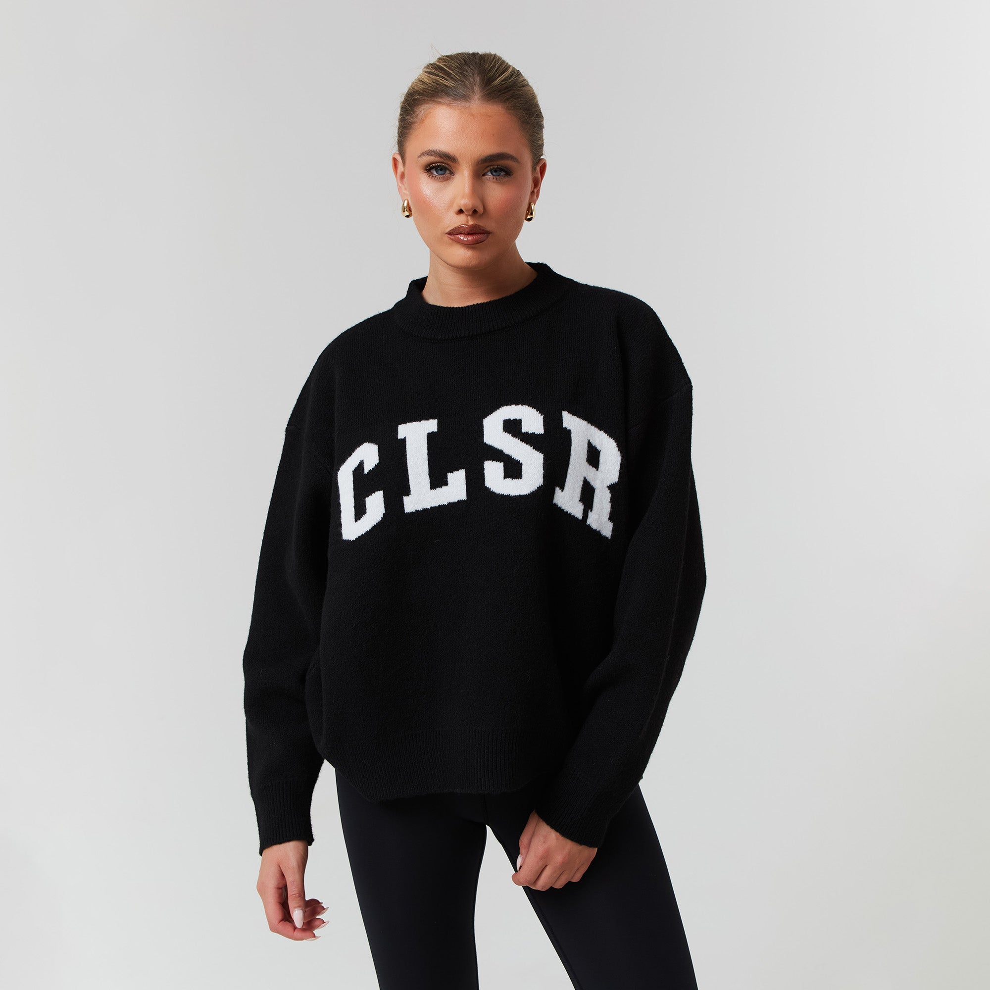 Afslappet strik -crewneck