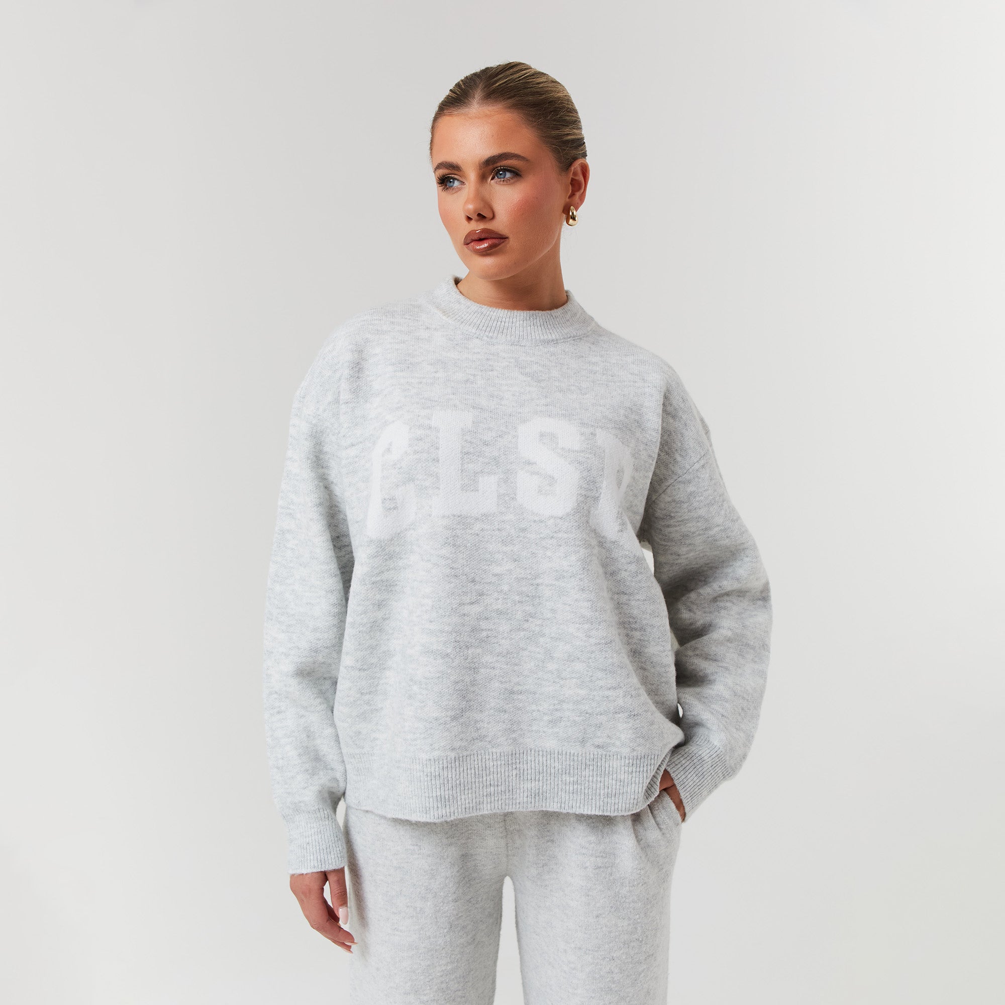 Afslappet strik -crewneck