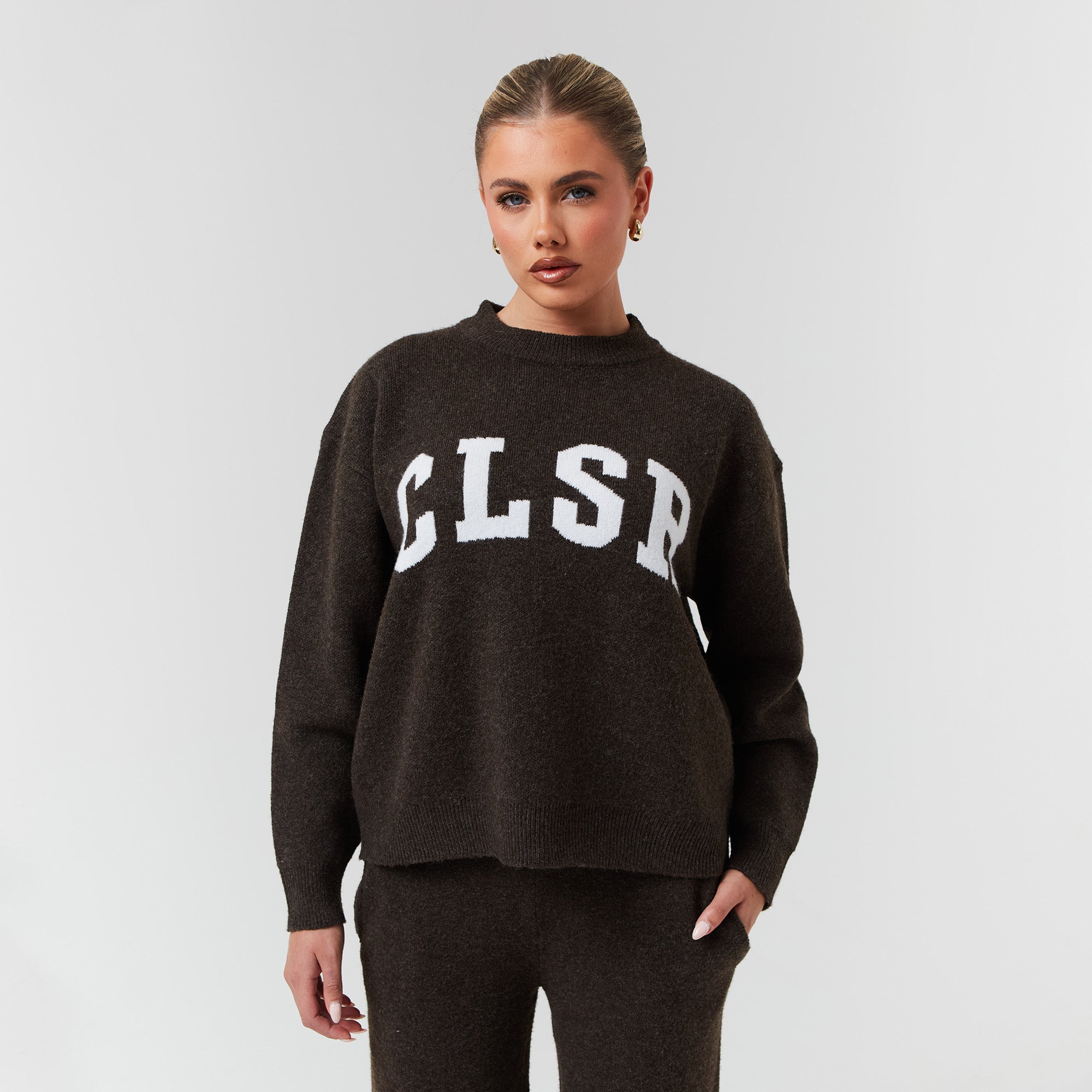 Ontspannen gebreide crewneck