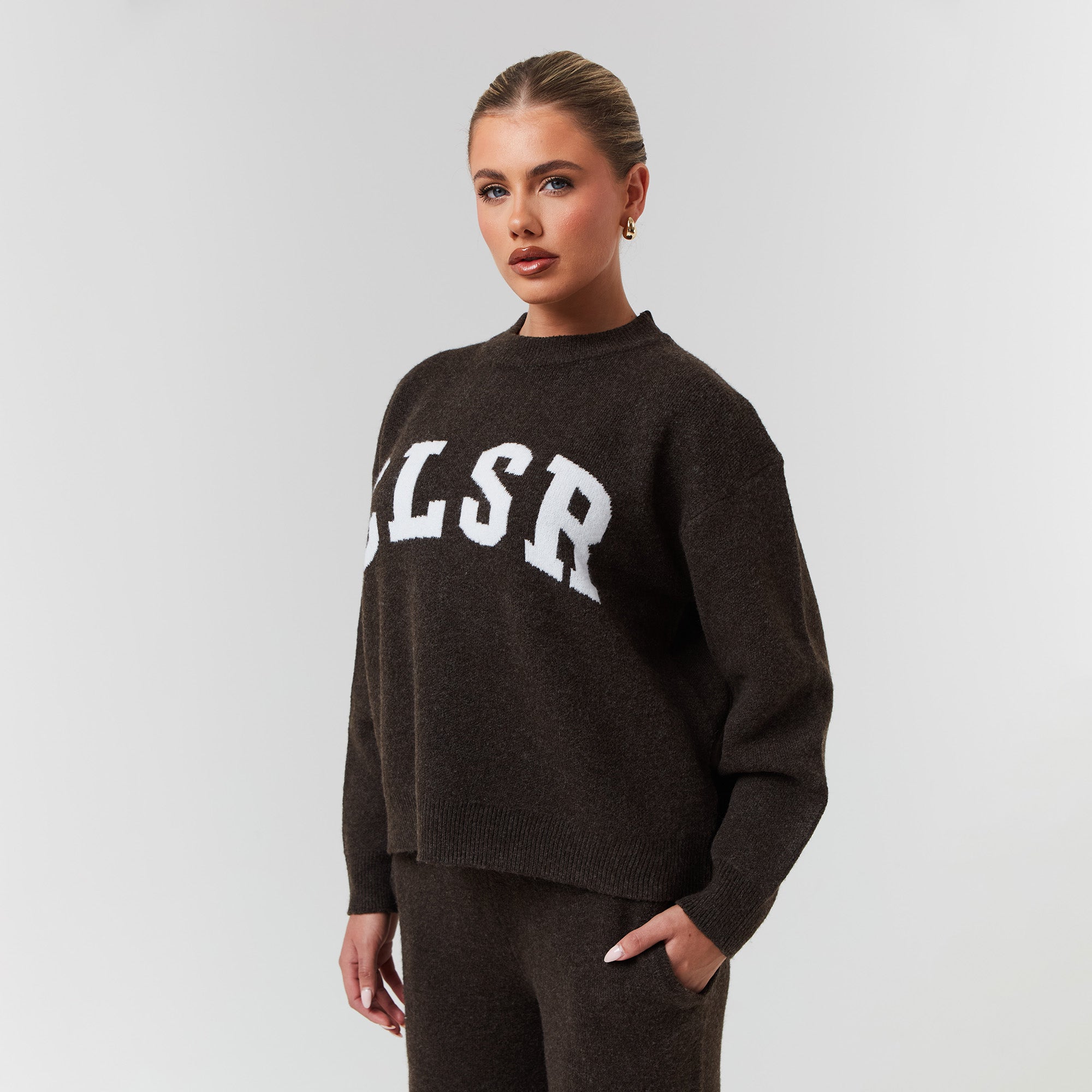 Afslappet strik -crewneck